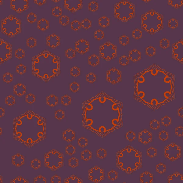 Бесшовный геометрический узор с фиолетовыми орнаментами. Векторное искусство — стоковый вектор
