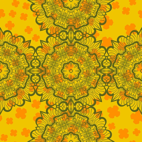 Imprimir abstrato Mandala sem costura — Vetor de Stock