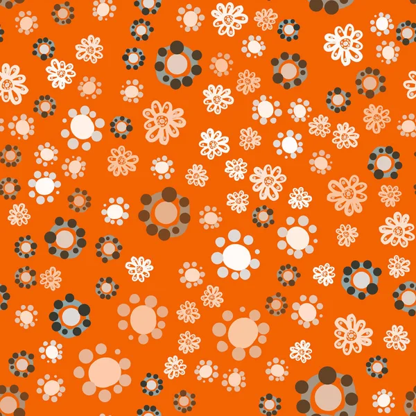 Geometrische vintage naadloze bloemen achtergrond. Vector illustratie kinderachtig stijl — Stockvector