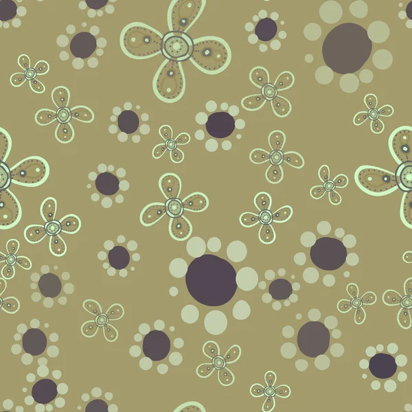 Bloemmotief met hand getekend daisyes. Schattig en kinderachtig achtergrond voor covers, stof, behang, verjaardag en bruiloft ontwerp — Stockvector