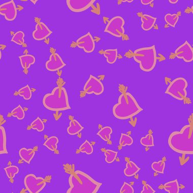 Ok arka plan, retro çocukça desen, kalbimizle vektör tasarım doodle. Elle çizilmiş illüstrasyon Sevgililer kartı veya düğün davetiyesi, tasarım tebrik kartı ve web sitesi duvar kağıdı için mürekkep