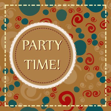 İçin davetiye, karnaval parti poster, çocukça tatil arka plan dekor kapsar. Parti zamanı geldi. Vektör çizim.