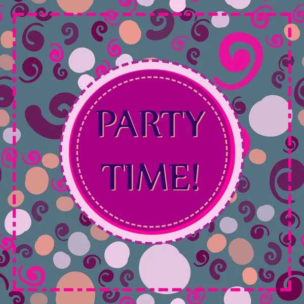 Parti saat vektör çizim ilham alıntı ile yazı ile stilize çocukça sorunsuz arka plan.