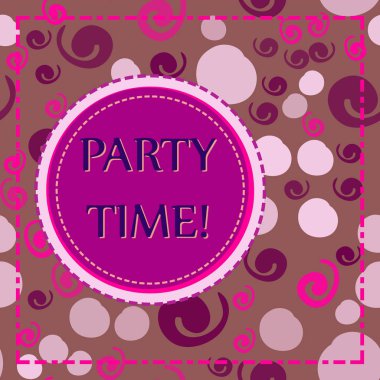 Kartpostal kapak yuvarlak çerçeve ve arka planda çocukça Stil stilize çiçek dolu seamless modeli ile