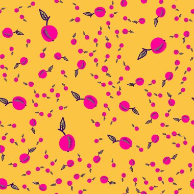 Stilize çocukça elma vektör desen