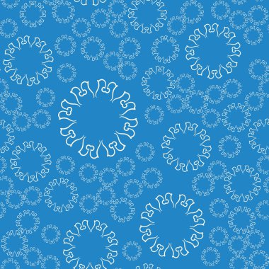 Kesintisiz mavi çiçek mandala baskı Tekstil, kumaş, boyama kitapları ve arka