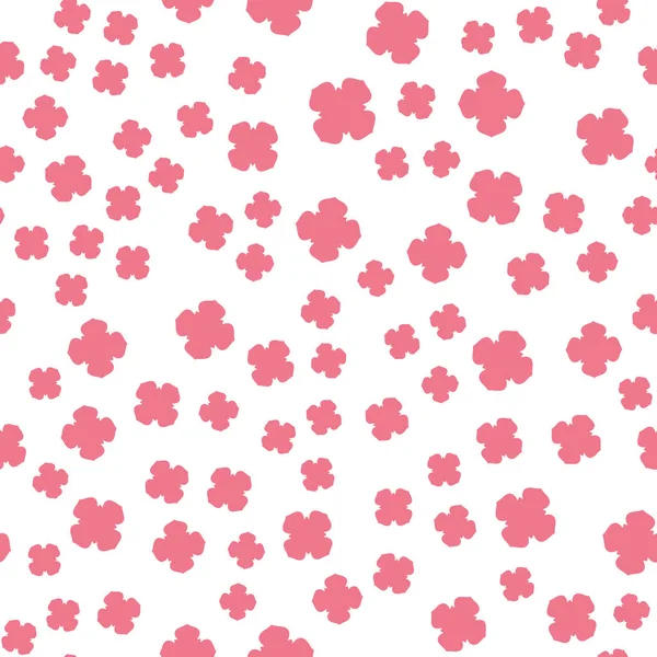 Impresión de flores rosa sobre blanco . — Vector de stock