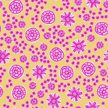 Menekşe stilize çiçek ilkel desen