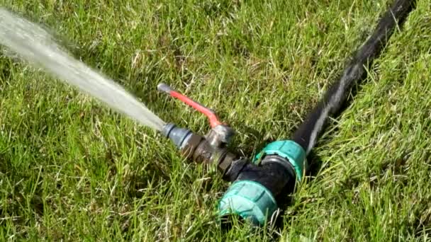 Water sprinkler and pipe — Stock Video