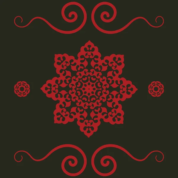 Mandala patroon In rode kleur. Vintage decoratieve Hand getekende element. Islamitische Arabische, Perzische, Indiase, Ottomaanse motieven voor afdrukken op papier of stof — Stockvector