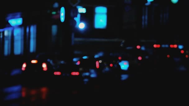 Starker Straßenverkehr, abstraktes Filmmaterial von nicht wiederzuerkennenden Autos — Stockvideo