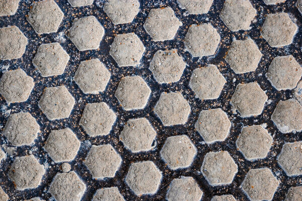 Rusty Iron Hexagonal Texture Background. Technology Design.