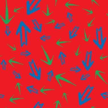 Kırmızı kesintisiz mavi ve yeşil okları.