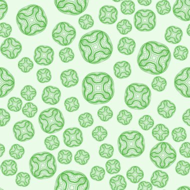 Yeşil zemin üzerine Dikişsiz desen. Vintage dekor elementleri çizilmiş ve yayılmış chaoticly ver. İslam, Arapça, Indian, Osmanlı motifleri.