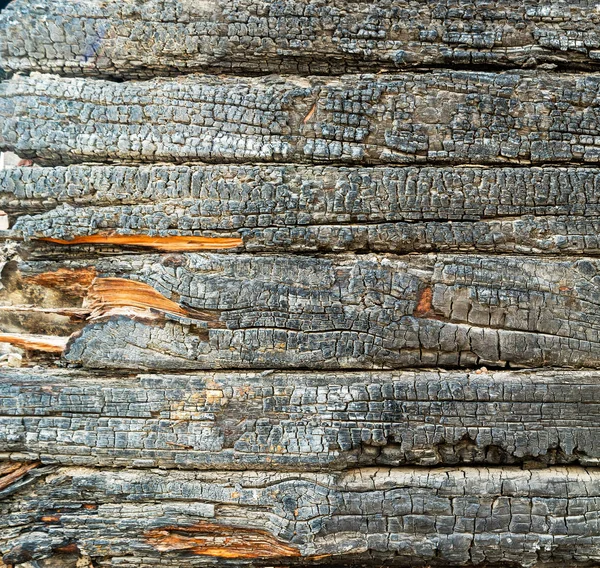 Tessitura in legno nero lato carbonizzato — Foto Stock