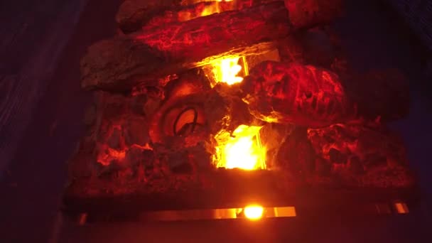 Filmación de una chimenea artificial 4k 50fps — Vídeos de Stock