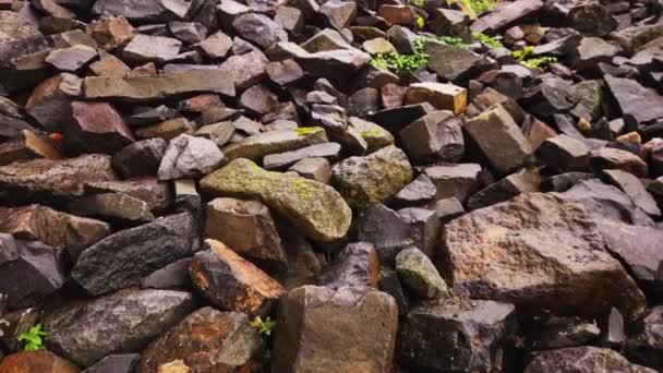 Nachylenie pokryte dużymi naturalnymi brukami — Wideo stockowe