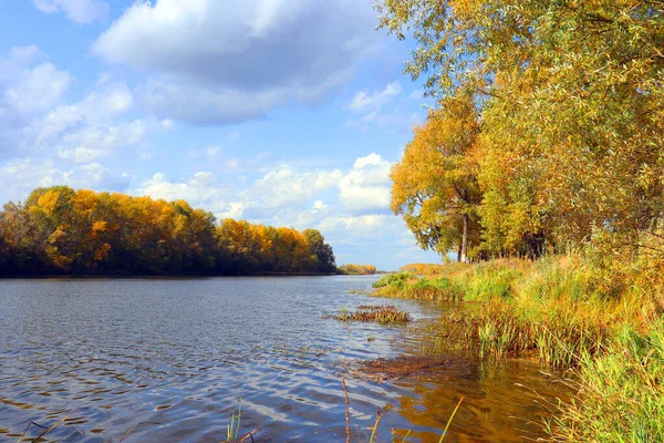 Jesienny krajobraz z rzeką — Zdjęcie stockowe