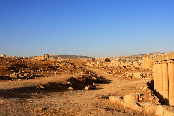 Ερείπια Της Ρωμαϊκής Πόλης Γεράσα Jerash Στην Ιορδανία — Φωτογραφία Αρχείου