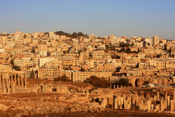 Romjai Római Város Gerasa Jerash Jordánia — Stock Fotó