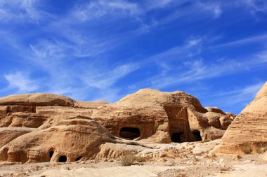 Kaya oluşumları nabatean city Petra Ürdün'de