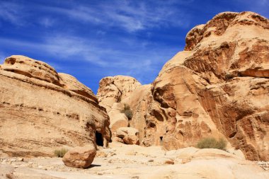 Kaya oluşumları nabatean city Petra Ürdün'de