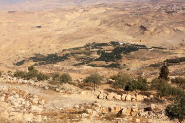 Mount Nebo Ürdün görünümünden çöl