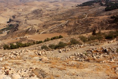 Mount Nebo Ürdün görünümünden çöl