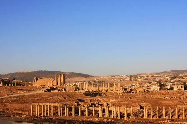 Руїни Римського Міста Gerasa Jerash Йорданія — стокове фото