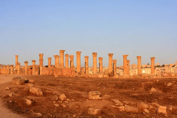 Romjai Római Város Gerasa Jerash Jordánia — Stock Fotó