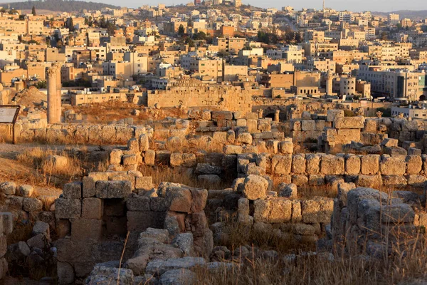 Руїни Римського Міста Gerasa Jerash Йорданія — стокове фото