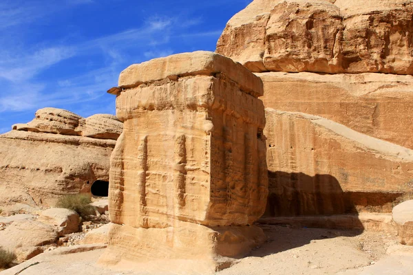 Rotsformaties Nabatean Stad Petra Jordanië — Stockfoto