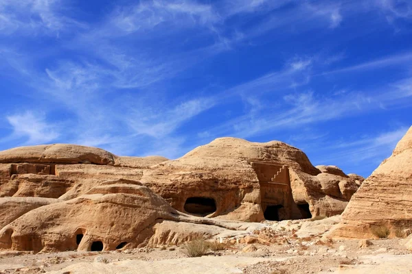 Formacje Skalne Nabatean Miasto Petra Jordanii — Zdjęcie stockowe