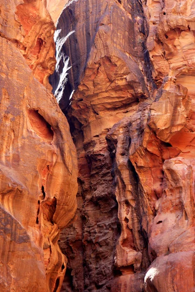 Die Wände Des Siq Schmale Passage Die Nach Petra Jordanien — Stockfoto