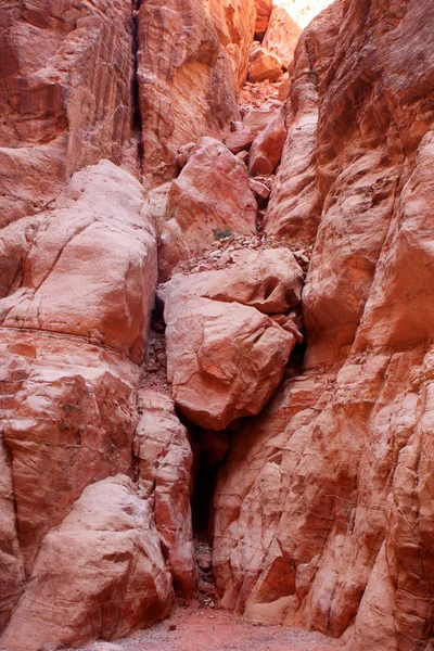 Las Paredes Del Siq Estrecho Pasaje Que Conduce Petra Jordania —  Fotos de Stock