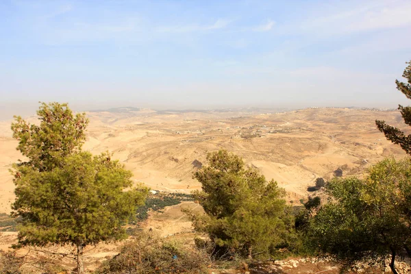 Pustyni Widok Mount Nebo Jordanii — Zdjęcie stockowe