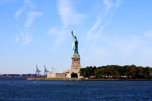 Szabadság Szobor Liberty Island New York Kikötő Ban New York — Stock Fotó