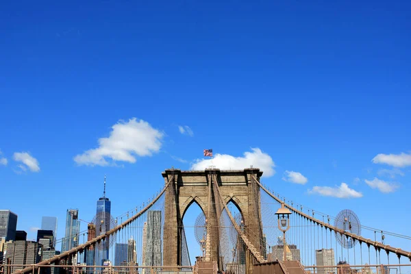 Brooklyn Híd Keleti Folyó New York City Amerikai Egyesült Államok — Stock Fotó