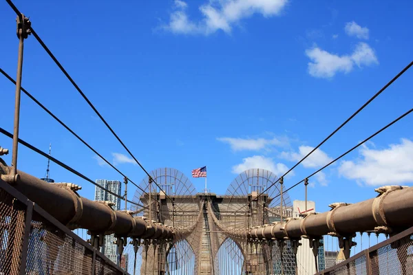 Brooklyn Híd Keleti Folyó New York City Amerikai Egyesült Államok — Stock Fotó