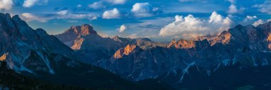 sunset at the Dolomites Alps.Italy clipart