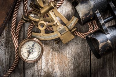 Pusula, sextant ve spyglass