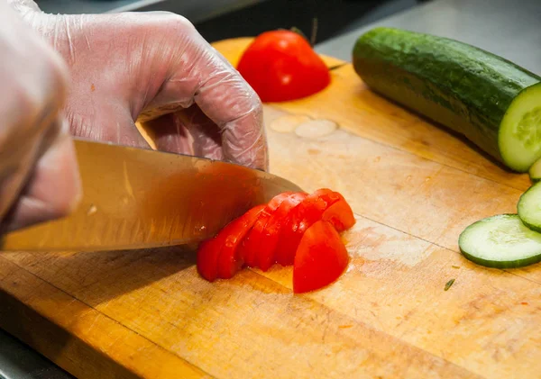 Chef de corte Verduras —  Fotos de Stock