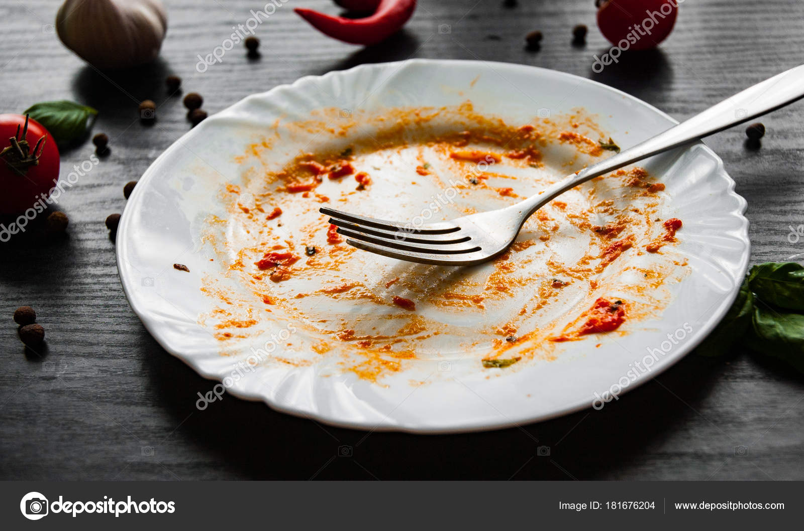 Smeared Wooden Background Dishes Sauce Smeared Plate Wooden Background
