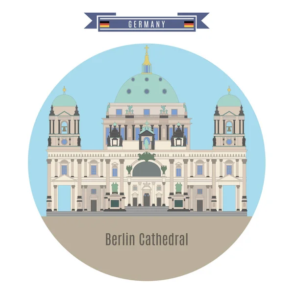 Lugares famosos na Alemanha: Catedral de Berlim — Vetor de Stock