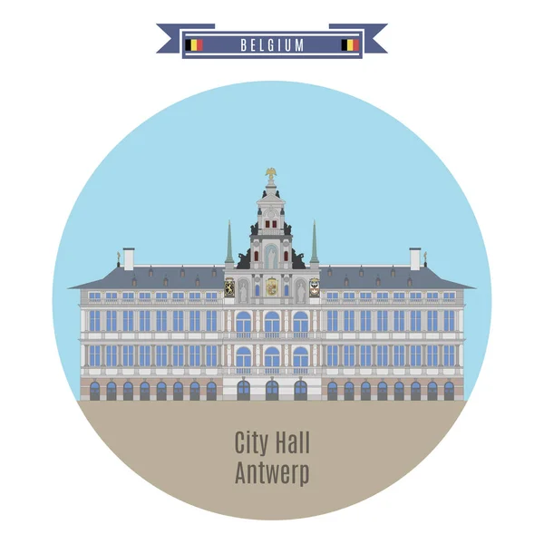 City Hall of Antwerp, Belgium — Stock Vector
