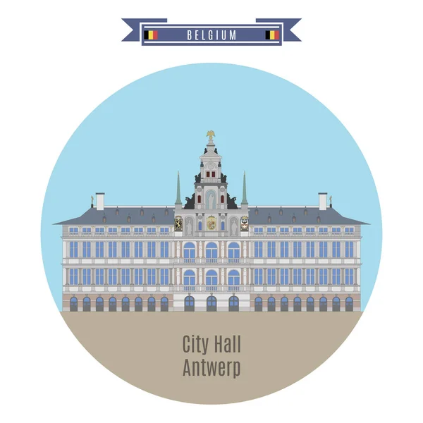 Stadhuis van Antwerpen, België — Stockvector