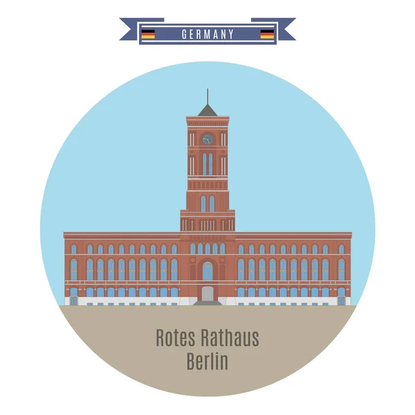 Rotes Rathaus, Berlin, Tyskland — Stock vektor
