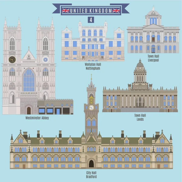 Famous Places in United Kingdom — Stock Vector