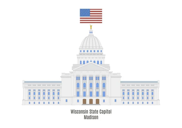 Capitolio Estatal de Wisconsin, Madison — Archivo Imágenes Vectoriales