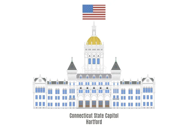 Connecticut State Capitol, Hartford, United States of America — Stock Vector